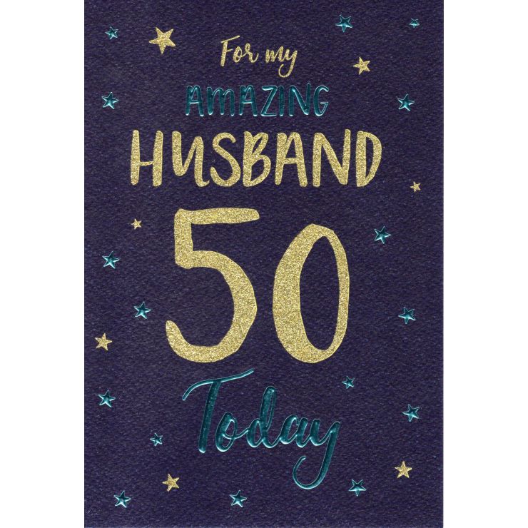 50th Husband Birthday Card 