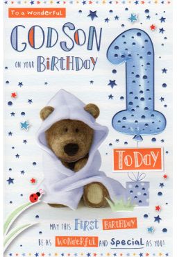 God Son 1st Birthday Card