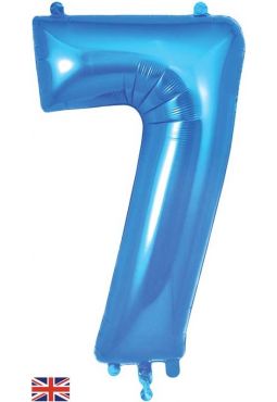 Number 7 Blue Foil Balloon