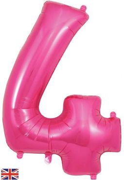 Number 4 Pink Foil Balloon