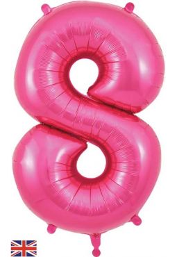 Number 8 Pink Foil Balloon