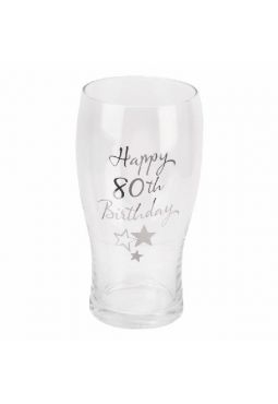 Happy 80th Birthday Beer Glass
