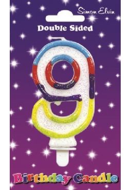 Rainbow 9th Birthday Candle