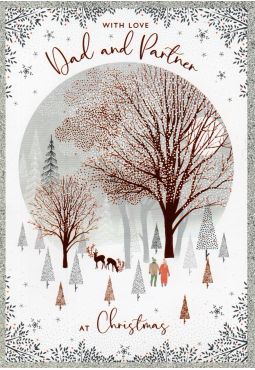 Dad And Partner Christmas Card 