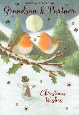 Grandson And Partner Christmas Card 