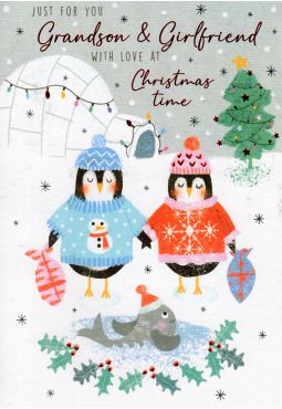 Grandson and Girlfriend Christmas Card 