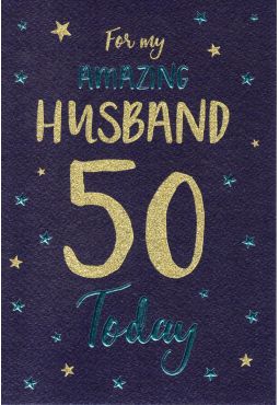 50th Husband Birthday Card 