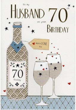 70th Husband Birthday Card 