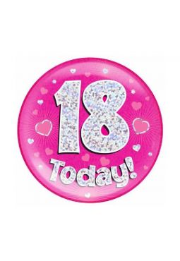 18th Birthday Pink Badge 