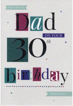 30th Dad Birthday Card 