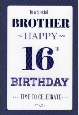16th Brother Birthday Card 